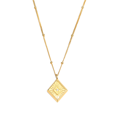 Holiday Geometry Rhombus 925 Sterling Silver Necklace - Noora & Co.