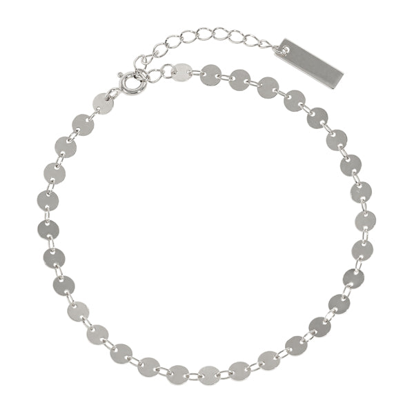 Fashion Geometry Round  Diskette 925 Sterling Silver Anklet/Bracelet - Noora & Co.