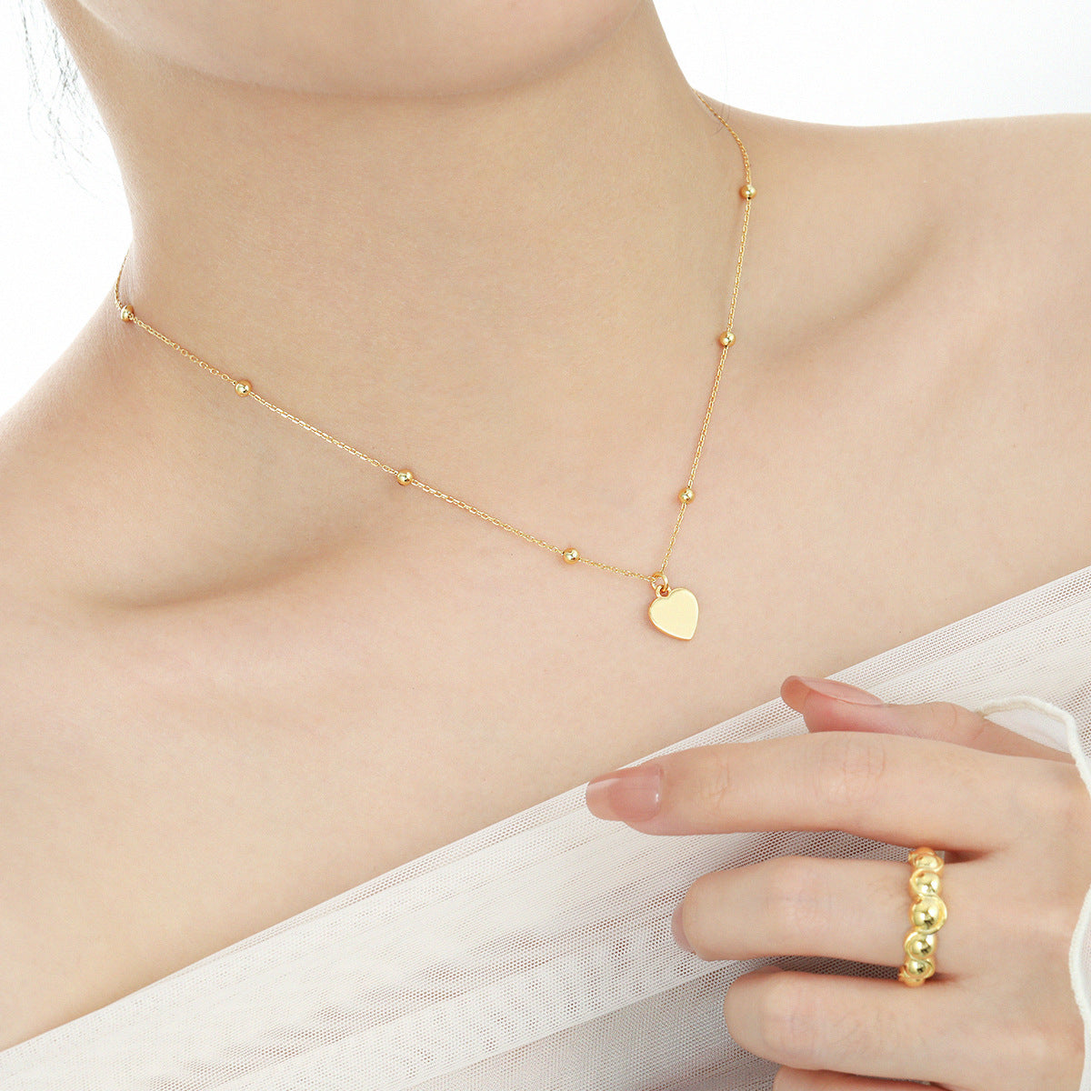 Girl Gift Simple Smoot Heart 925 Sterling Silver Necklace - Noora & Co.