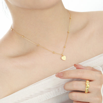 Girl Gift Simple Smoot Heart 925 Sterling Silver Necklace - Noora & Co.