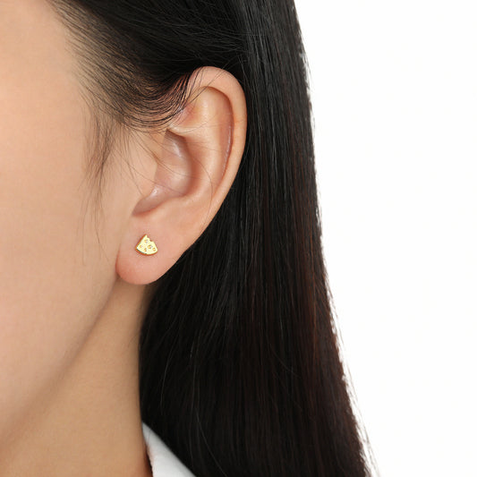 Holiday Food Bited Cheese 925 Sterling Silver Cute Stud Earrings - Noora & Co.