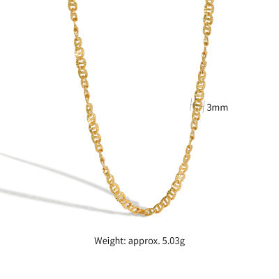 Geometry Hollow Chain 925 Sterling Silver Choker Necklace - Noora & Co.