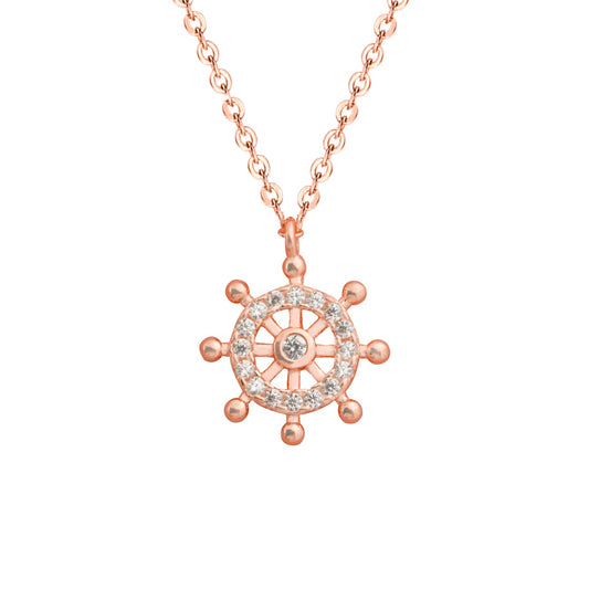 Fashion CZ Rudder 925 Sterling Silver Necklace - Noora & Co.