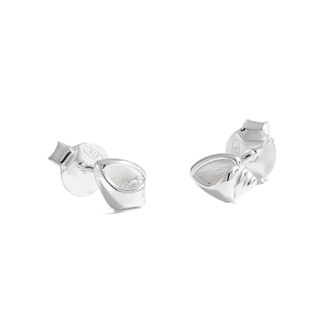 Cute Mini Holiday Gift Conch 925 Sterling Silver Stud Earrings - Noora & Co.