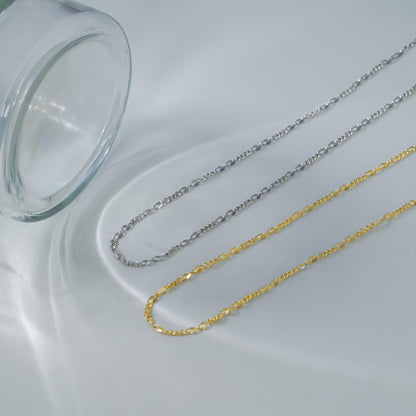 Fashion Irregular Golden Hollow Chain 925 Sterling Silver Necklace - Noora & Co.