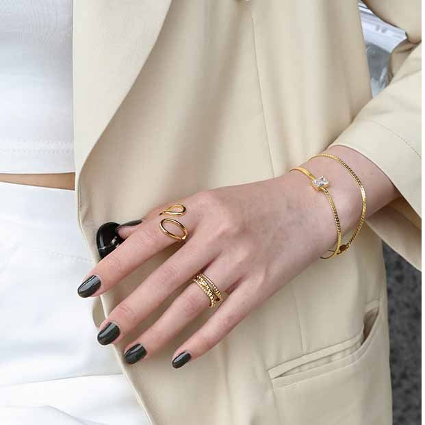 Wide Beads Cross 925 Sterling Silver Adjustable Ring - Noora & Co.