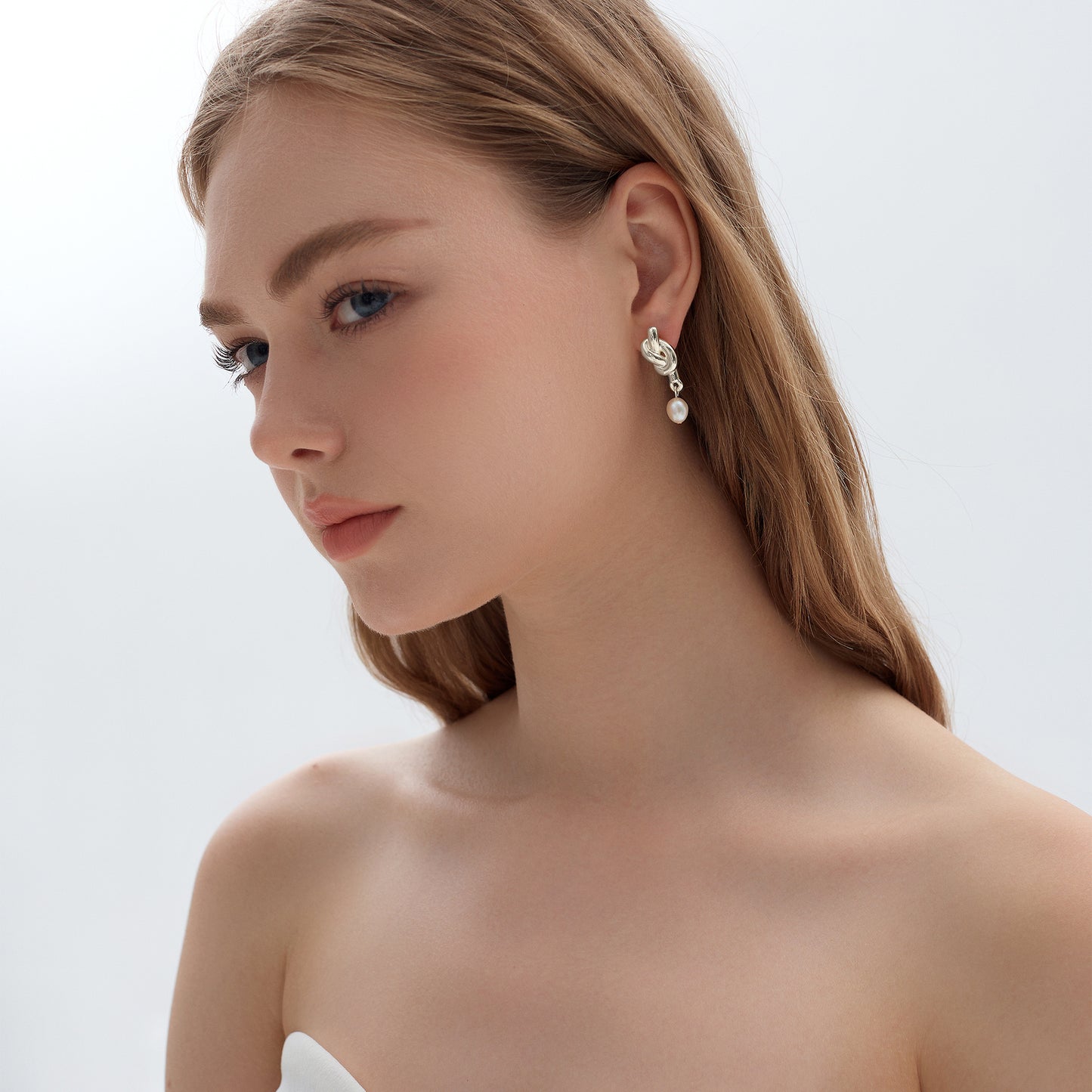 Fine Jewelry Summer Large Light Masculine Irregular Natural Pearl Knot 999 Sterling Silver Electroforming Dangling Earrings - Noora & Co.