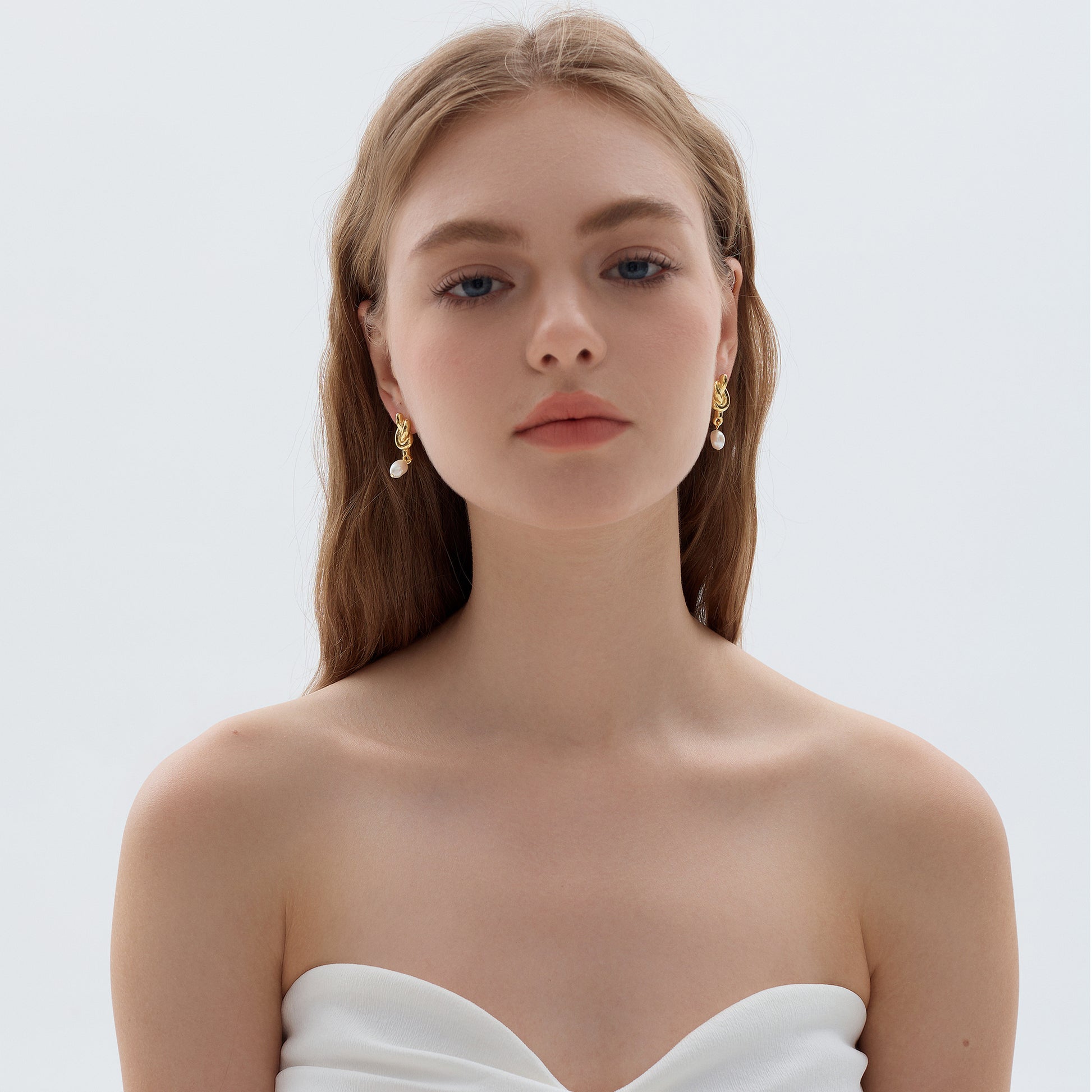 Fine Jewelry Summer Large Light Masculine Irregular Natural Pearl Knot 999 Sterling Silver Electroforming Dangling Earrings - Noora & Co.