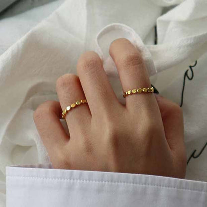 Geometry Oblate Bead 925 Sterling Silver Ring - Noora & Co.