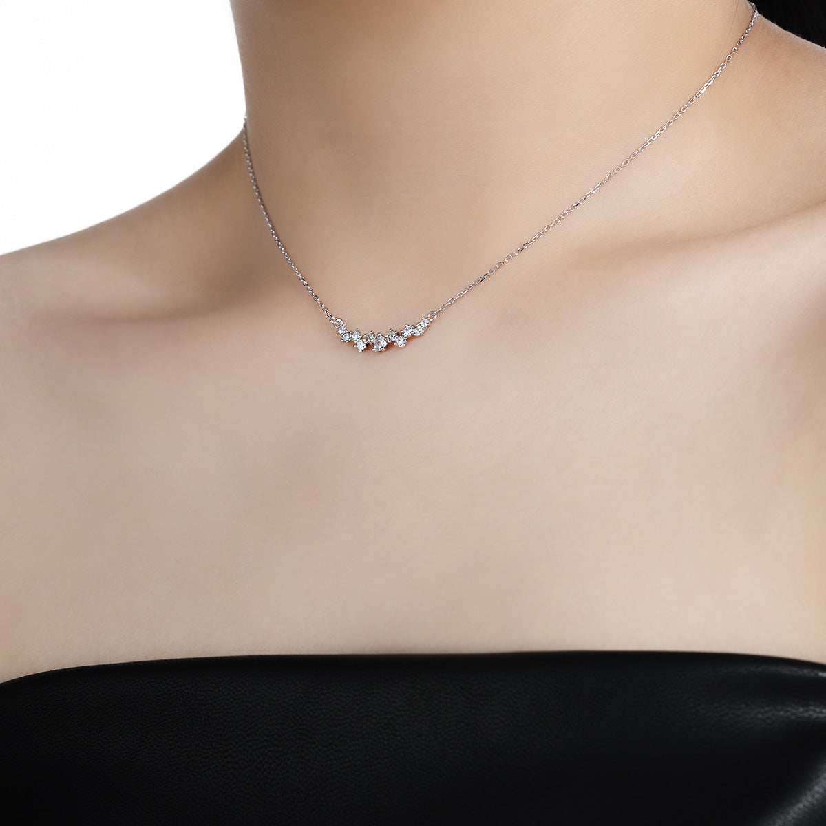 Women Beautiful Irregular CZ 925 Sterling Silver Necklace - Noora & Co.