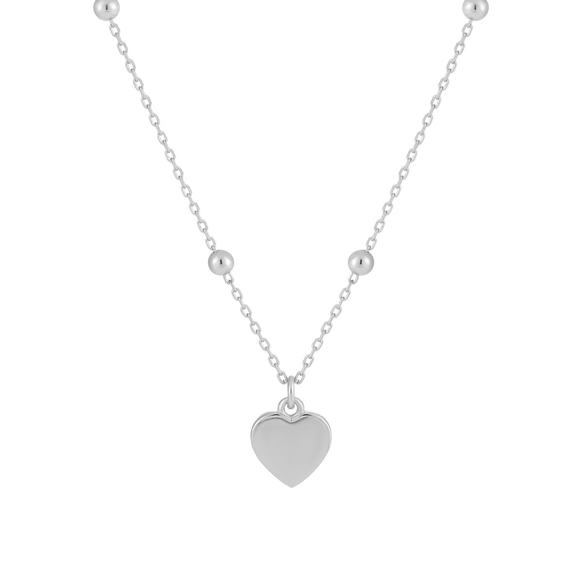 Girl Gift Simple Smoot Heart 925 Sterling Silver Necklace - Noora & Co.