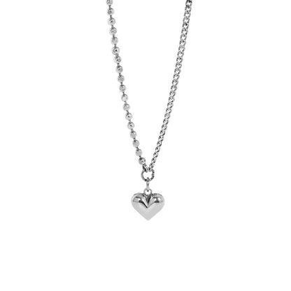 Vintage Asymmetry Chain Love Heart 925 Sterling Silver Necklace - Noora & Co.