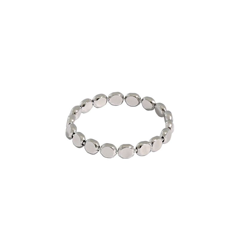 Geometry Oblate Bead 925 Sterling Silver Ring - Noora & Co.