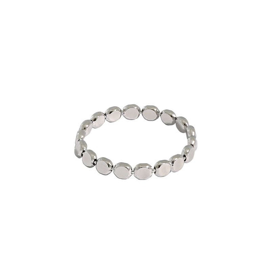 Geometry Oblate Bead 925 Sterling Silver Ring - Noora & Co.