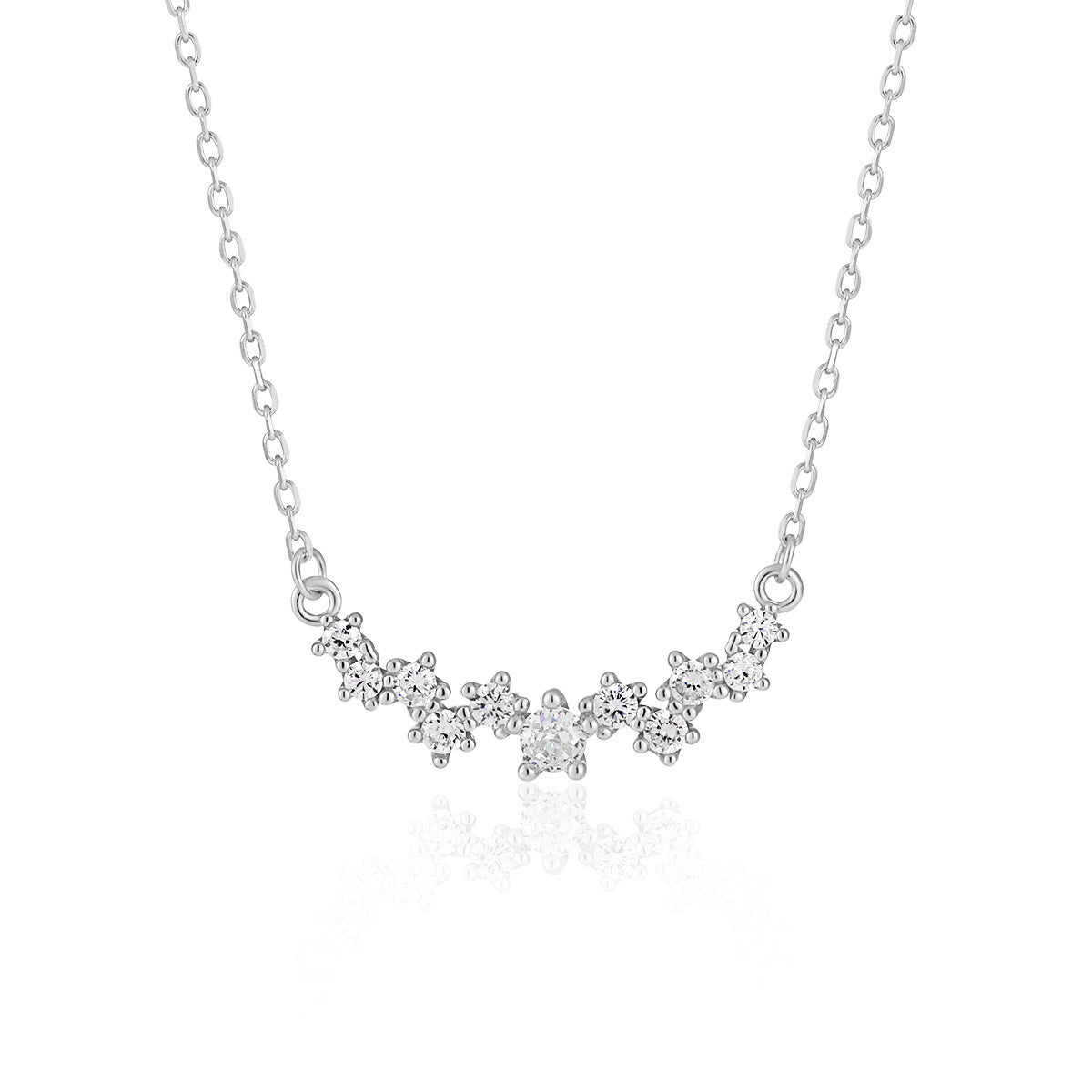 Women Beautiful Irregular CZ 925 Sterling Silver Necklace - Noora & Co.