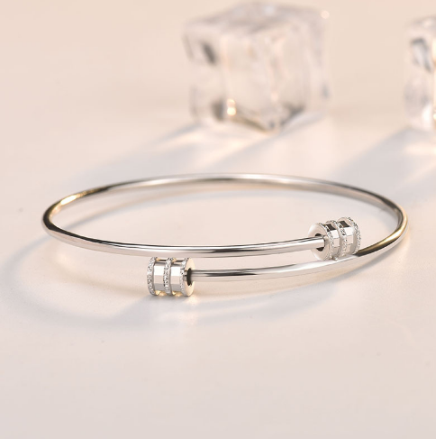 Fashion Tiny Waist Tube 925 Sterling Silver Open Bangle - Noora & Co.