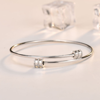 Fashion Tiny Waist Tube 925 Sterling Silver Open Bangle - Noora & Co.