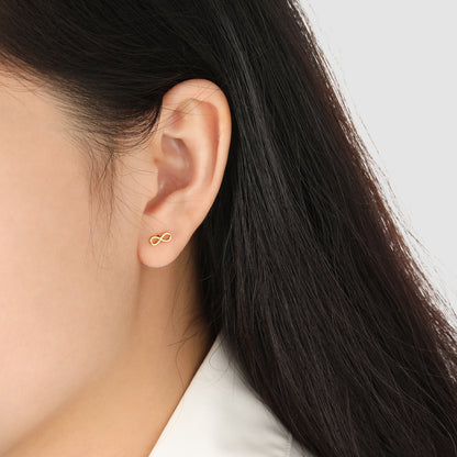 Gift Hollow Infinite ∞ 925 Sterling Silver Stud Earrings - Noora & Co.