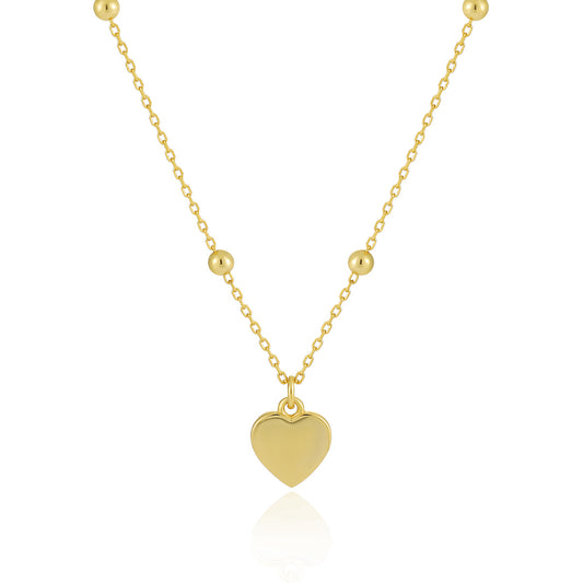 Girl Gift Simple Smoot Heart 925 Sterling Silver Necklace - Noora & Co.