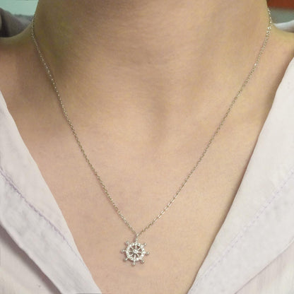 Fashion CZ Rudder 925 Sterling Silver Necklace - Noora & Co.