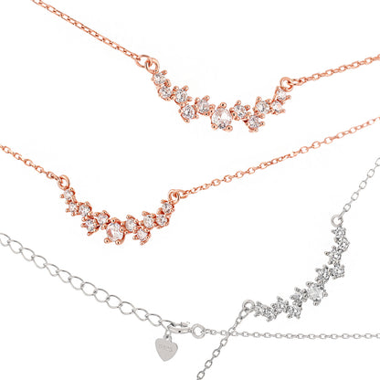 Women Beautiful Irregular CZ 925 Sterling Silver Necklace - Noora & Co.