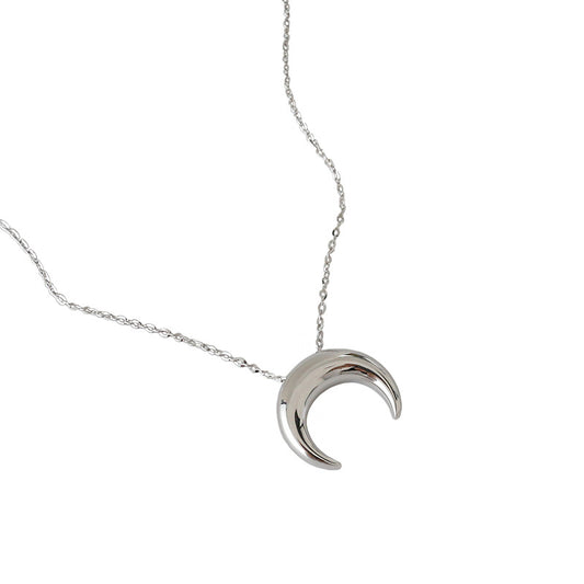 Women Crescent Moon 925 Sterling Silver Necklace - Noora & Co.