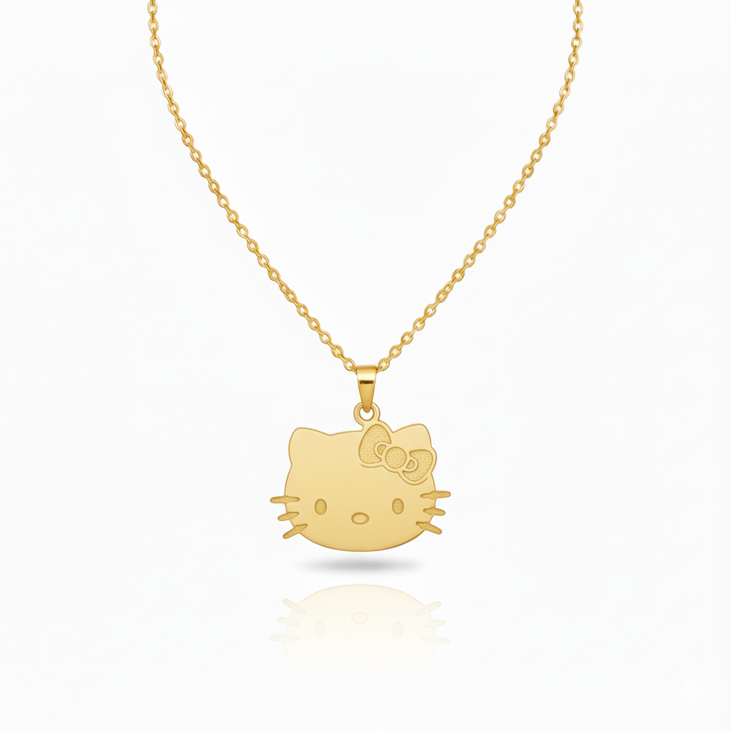 18K Gold Hello Kitty Baby Necklace